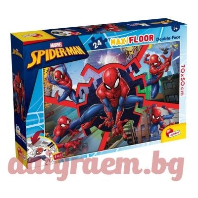 Lisciani Пъзел LISCIANI 99740 - 24 части - Спайдърмен, Spiderman, двулицев пъзел (LI99740)
