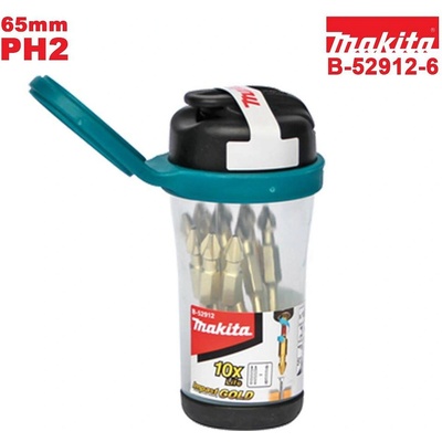 Makita Торсионни битове PH2, 65 мм, Makita B-52912-6, 10 бр. в магнитна кутия (B-52912-6)