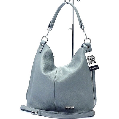 MiaMore Velká kožená kabelka na rameno i crossbody no. 053 šedá