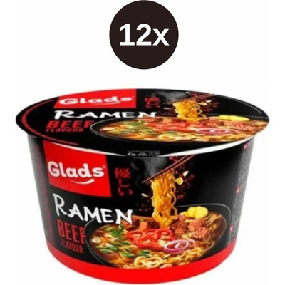 Glads instantné rezance ramien s hovädzou príchuťou 12 x 105 g