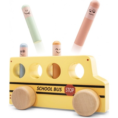 New Classic Toys Pop up vyskakovací kolíčky školní autobus 10547