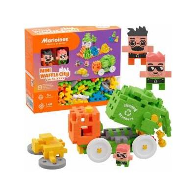 Marioinex Конструктор Marioinex Градски център, боклукчийски камион, мини, вафлен, 148 части
