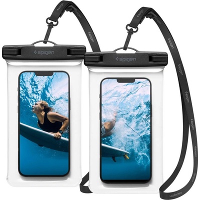 Spigen 2 броя универсални водоустойчиви калъфи за смартфони до 7 инча - Spigen Aqua Shield A601 Universal Waterproof Case IPX8 2 Pack (прозрачен) (AMP03098)