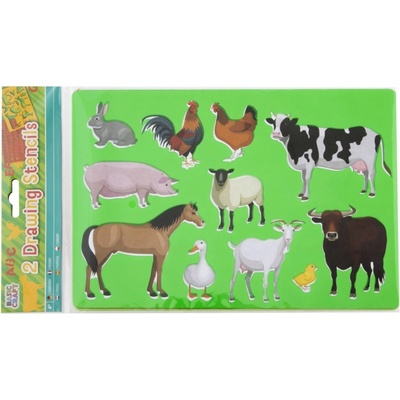 Grafix Šablony 2ks zvířata abeceda, čísla – Zboží Mobilmania