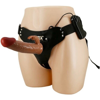 Pretty Love Marion Harness Universal Briefs With Vibration Dildo 19 Cm Brown