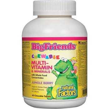 Natural Factors Мултивитамини и Минерали BigFriends® за деца (плодове от джунглата) 238 mg 60 дъвчащи таблетки | Natural Factors (1549 NF)