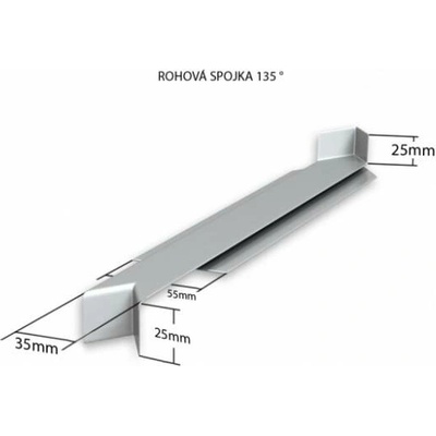 DEOKORK Hliníková R - spojka 135° NOS 25 x 340 mm - Tmavě hnědá RAL 8019