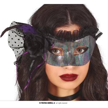 Image 1 of Fiestas Guirca Домино с воал - Сребрист