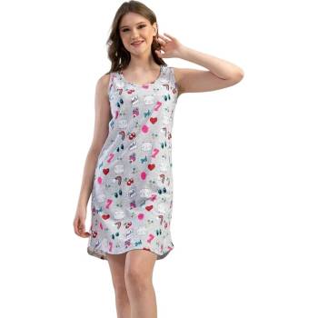 Свежа нощница в светлосиво с цветни апликации