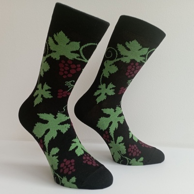 Dospelé ponožky Hrozno čierna/zelená
