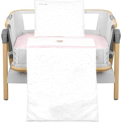 KikkaBoo Бебешки спален комплект за мини-кошара 3ч Dream Big Pink (41101030166)