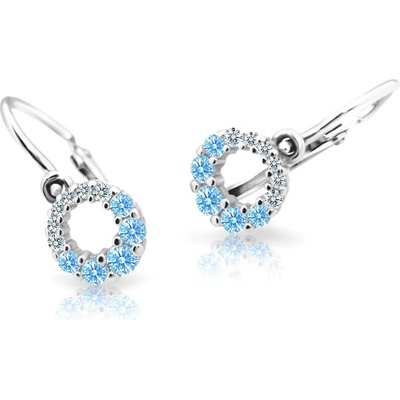 Cutie Jewellery detské náušnice z bieleho zlata C2154-10-X-2 svetlo modrá