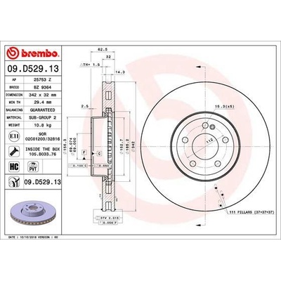 Brzdový kotúč BREMBO 09.D529.13