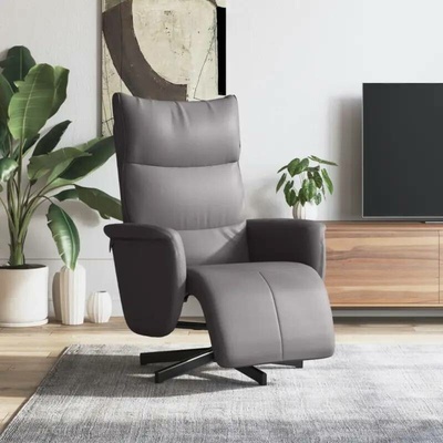 vidaXL 356587 Polohovací s podnožkou šedé umělá kůže