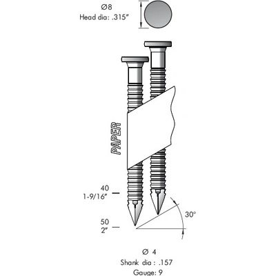Kotevný klinec nastreľovací 40mm krúžkový 34 ° / 4mm hrebik_pro_kotevni