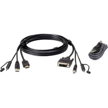 ATEN hdmi към dvi-d комплект защитен kvm кабел 1, 8 м черен кабел 2l-7d02dhx2 (2l-7d02dhx2)
