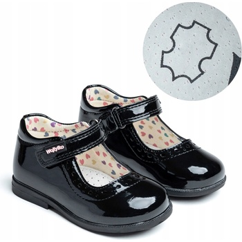 Wojtyłko balerínky lakované na suchý zips čierne