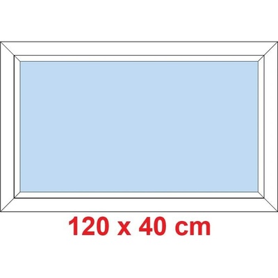 Soft Plastové okno 1200 x 400 mm, FIX neotevíravé, Černá krupička/Bílá