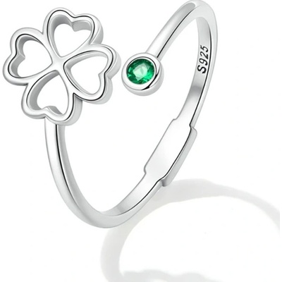 Grace Silver Jewellery Stříbrný prsten Čtyřlístek pro štěstí stříbro P SCR843