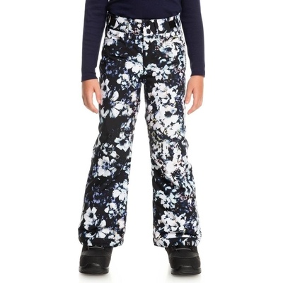 Roxy dětské Snowboardové kalhoty Backyard True black black Flowers černá