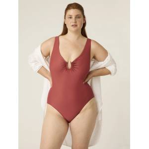 Modibodi Менструални бански костюм Modibodi High V Neck One Piece Sahara Red Modibodi | Cherven | ЖЕНИ | S