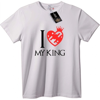 NOONEBRAND Тениска Обичам Моя Крал - 2XL, White