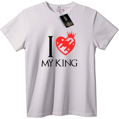 NOONEBRAND Тениска Обичам Моя Крал - 2XL, White