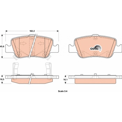Sada brzdových platničiek kotúčovej brzdy TRW GDB3480 GDB3480