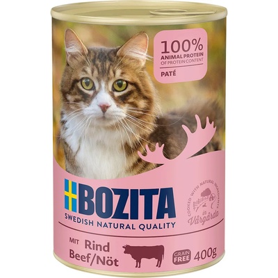 Bozita 12х400г Bozita, консервирана храна за котки - пастет от говеждо