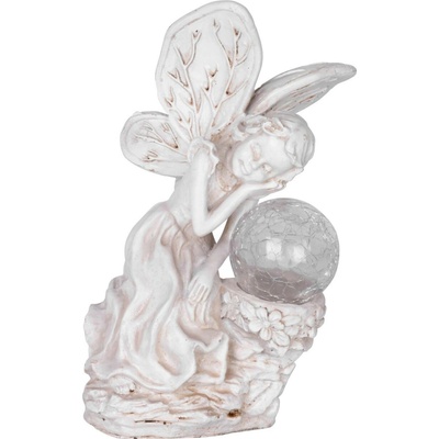 Dekorácia Strend Pro Gecco, víla, 15x12x22 cm, polyresin, solárna, 1x LED, AA