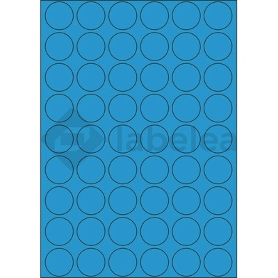 Labelea Samolepiace etikety kruh 30x30 mm farebné papierové, na hárku A4, pre laserovú a atramentovú tlač, Farba etikiet Modrá, Počet hárkov v balení 100 EPY999030PB054S
