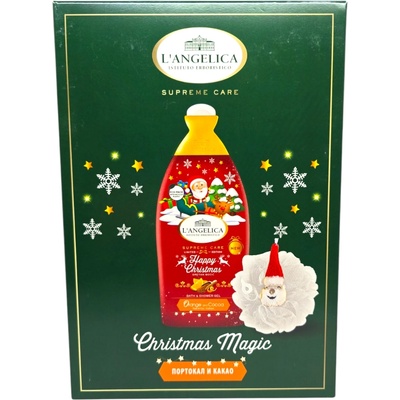 L'ANGELICA подаръчен комплект, Душ гел 500мл, Гъба за баня, Портокал и Какао