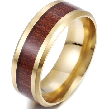 HARAHU Пръстен WO-17189 - Златен / Тъмен кафяв / 52mm KP17189 (WO-17189)