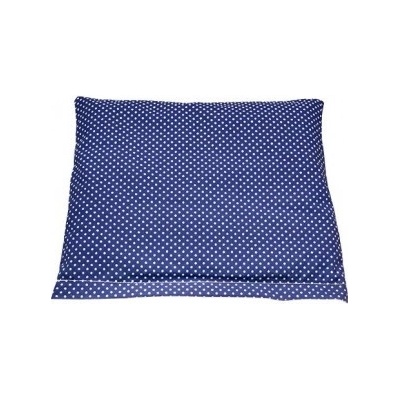 TORF ZIEGLER polštář s pšeničným zrnem modrý se světle modrými kostkami 25x23