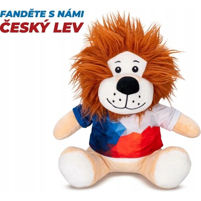 Lev 25cm v tričku sedící