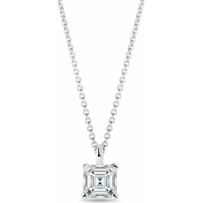 Klenota Náhrdelník z bieleho zlata s diamantom vo výbruse asscher N0553202