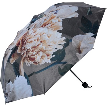 Clayre & Eef skládací deštník do kabelky s květy zelený