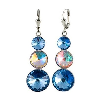 Klimm Rivoli se Swarovski Elements s třemi kameny Aqua 13032 modré