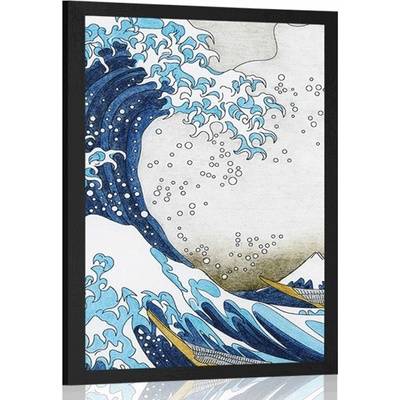 Plakát reprodukce Velká vlna z Kanagawa - Kacušika Hokusai - 20x30 white