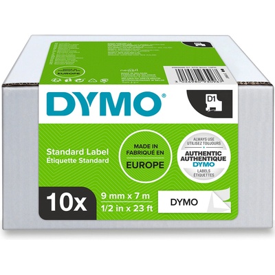 Dymo D1 - originální polyesterová páska - 9 mm × 7 m, černo-bílá, 10 ks 2093096