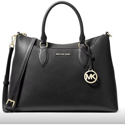 Michael Kors kožená kabelka Austen md černá