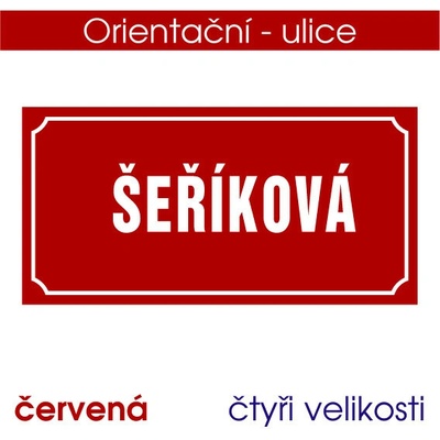 Cedule - orientační - červená - Plast tl. 3 mm / 30x15 cm