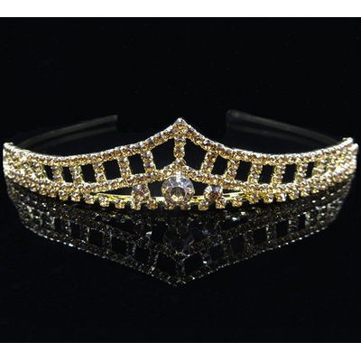 B-Top svatební korunka do vlasů s hnědými krystaly zlatavá – Zbozi.Blesk.cz