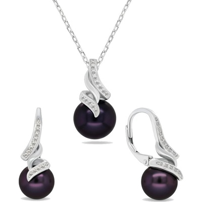 Brilio Silver Elegantní set šperků s tmavými perlami SET298WBC – Zboží Mobilmania