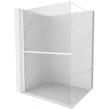 Mexen Kioto+ душ параван с рафт Walk-in 70 x 200 см, резки, бял - 800-070-121-20-09 (800-070-121-20-09)