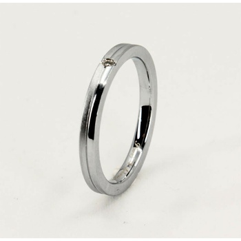 Genco Prsteň z chirurgickej ocele s diamantom GRSD25