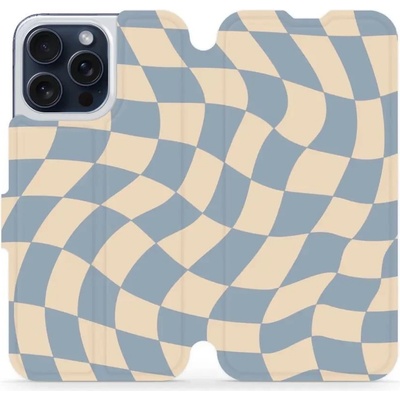 Mobiwear - Apple iPhone 15 Pro Max - VA59S Modrá a béžová šachovnice