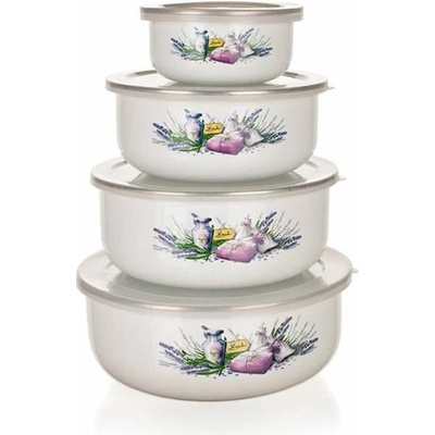 Banquet 8-dílná sada smaltovaných misek LAVENDER 10x4,7 14 x 6,1 16 x 6,8 18 x 7,5 – Zboží Dáma