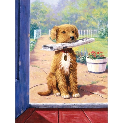 Royal Langnickel Malování podle čísel 22x30 cm - Pejsek s novinami