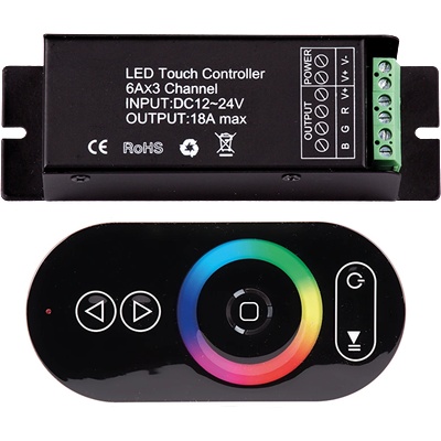 Ultralux RF Touch контролер за RGB LED осветление 18А 12-24V DC 216W (RGBRFC5T)